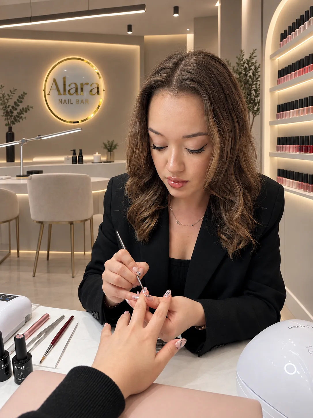 Alara Nail Bar'da nail art uygulaması